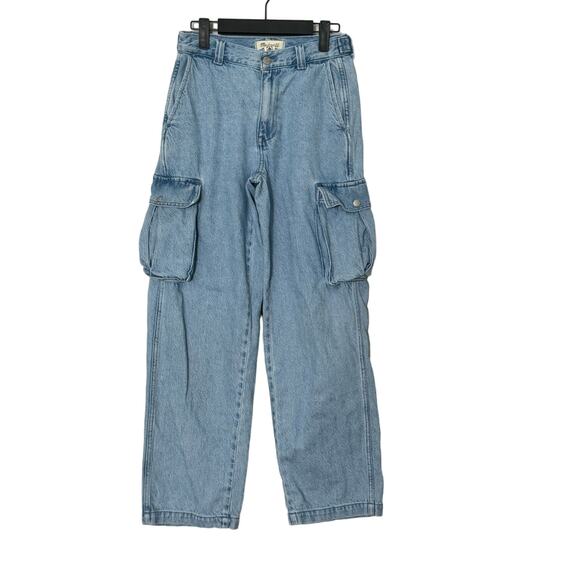Madewell Low-Slung Straight Cargo Jeans in Coleman Wash NK883 Size 23 - Picture 4 of 12
